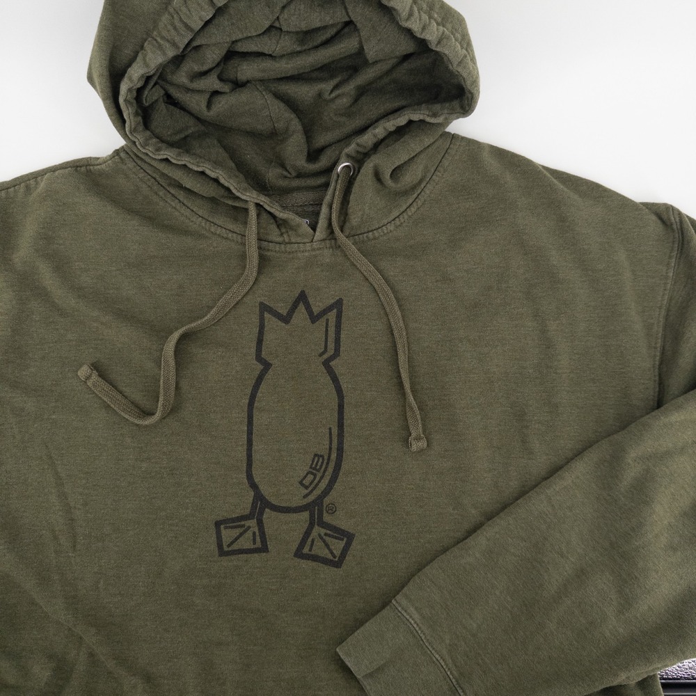 Dive Bomb Industries Mens XL Hoodie Green Graphic Duck Hunting Sweatshirt